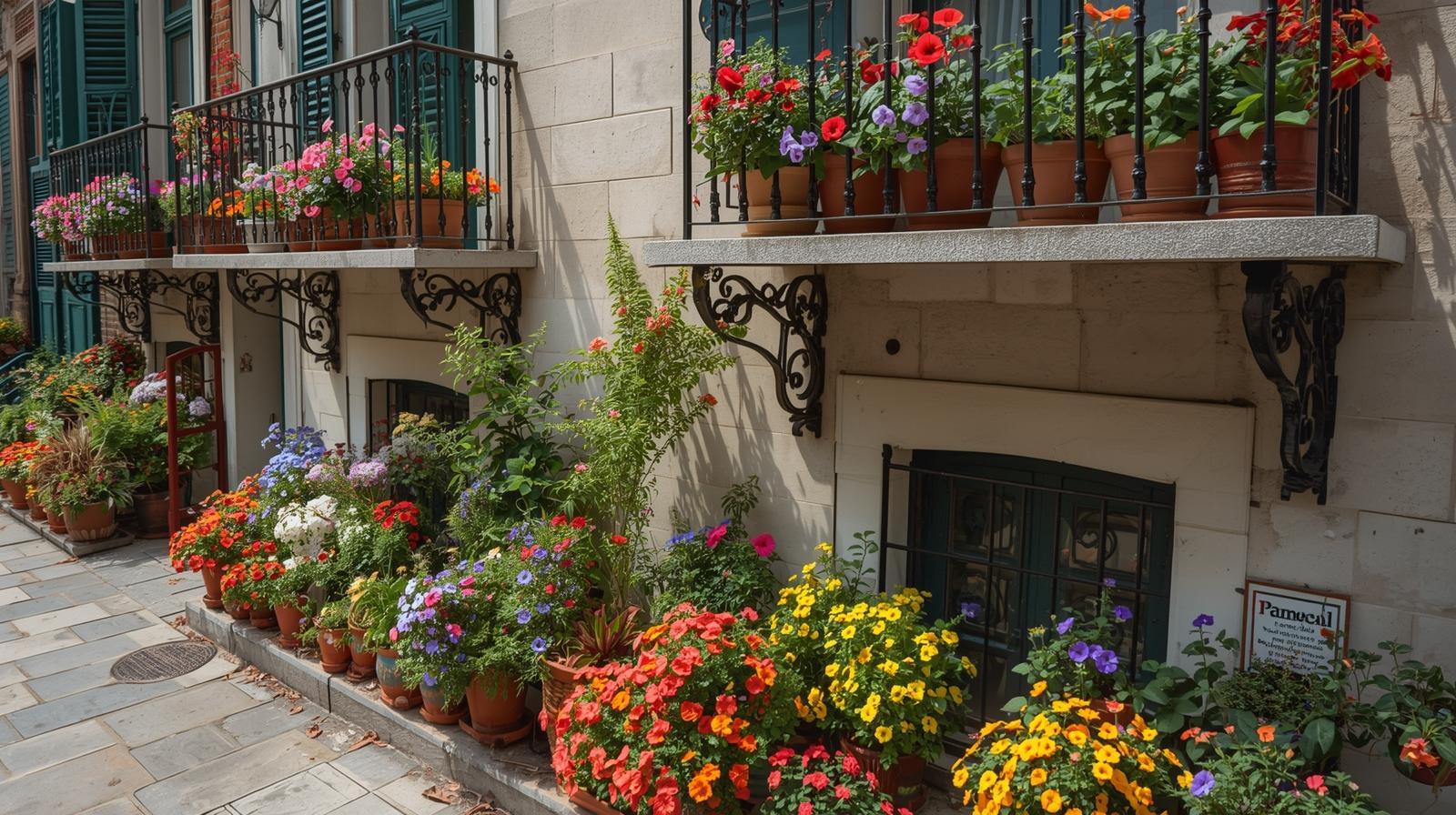 Design studio with planters and samples